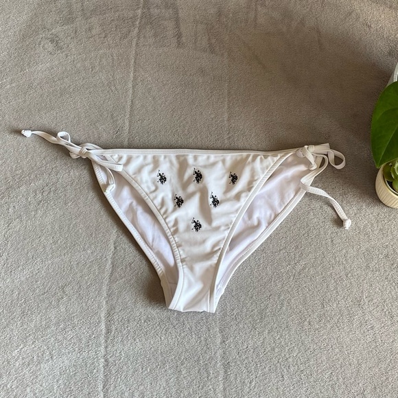 US POLO ASSN white bikini bottoms size large - Picture 1 of 4